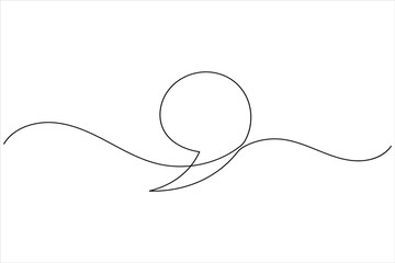Obraz premium Quote mark continuous one line drawing minimalist outline vector icon illustration