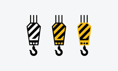 Construction crane hook logo design templates 