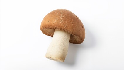 Fresh Shiitake mushroom on a white backdrop, fiber-dense choice