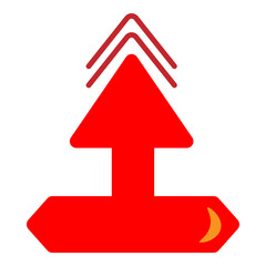 Thick arrow indicating fast data transfer, acceleration.