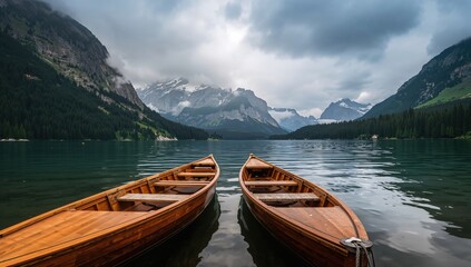 Scenic View Braies Lake Featuring
