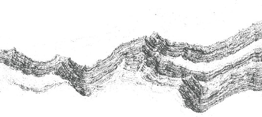 Abstract textured monochrome wave pattern with rough edges and grainy detail vector