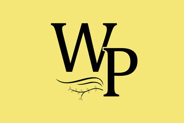 This is a WP letter logo suitable for use in logo designs for beauty salon companies, wedding organizers, makeup artists, beauty tools, hairdressers, wedding decorations, fashion stylists, bridal make