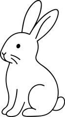 Cute Bunny Outline Illustration