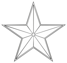 Obraz premium Geometric Star Outline Black and White Design Element Isolated