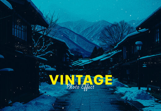 Cinematic Night Vintage Photo Effect