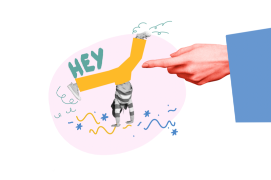 Composite trend artwork sketch image collage of party celebrate dance relax event young lady stand hands acrobat hey huge arm finger point