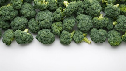 Fototapeta premium Broccoli cluster viewed from above, vibrant green color, healthy vegetable choice