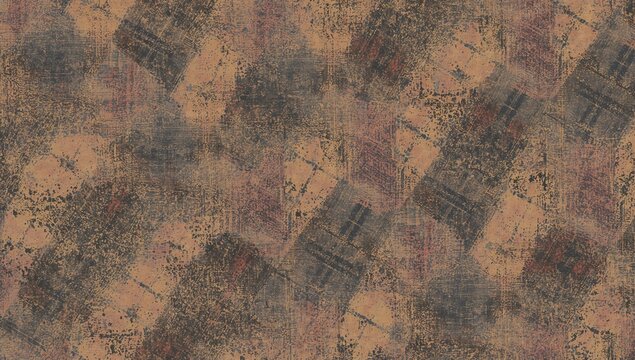 Glen plaid tartan fabric patchwork design with a grunge texture, suitable for textile applications - Powered by Adobe