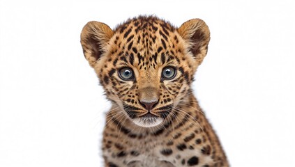 Obraz premium Closeup of a beautiful leopard cub, showcasing the animal's unique patterns and textures, wildlife awareness day
