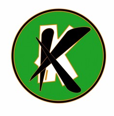 Fototapeta premium Modern Letter k Logo with Monogram Design on Green Background