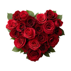 Obraz premium Rose In Love Shape on white or transparent background 