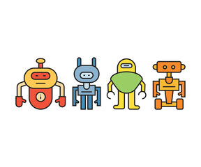robot character icon vector illustration