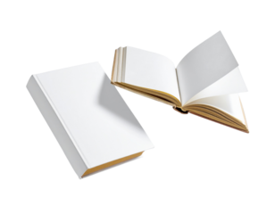  Floating books with turning pages and motion effect isolated on transparent background