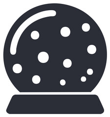 Fototapeta premium Snow globe illustration, dark design with snowflakes inside, winter holidays