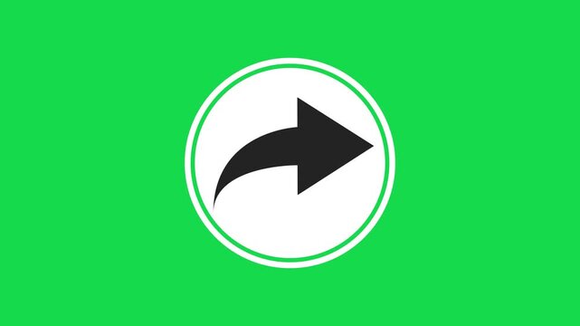 Animated Share button icon animation. social media button  animation on green screen background
