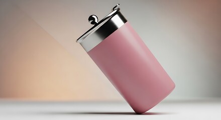 Sleek Pink Insulated Tumbler: Modern Design for Beverages with Metallic Accents