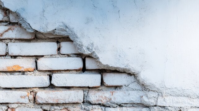 Brick wall meets white wall under clear blue sky textured brick wall and smooth white wall beneath blue sky - Powered by Adobe