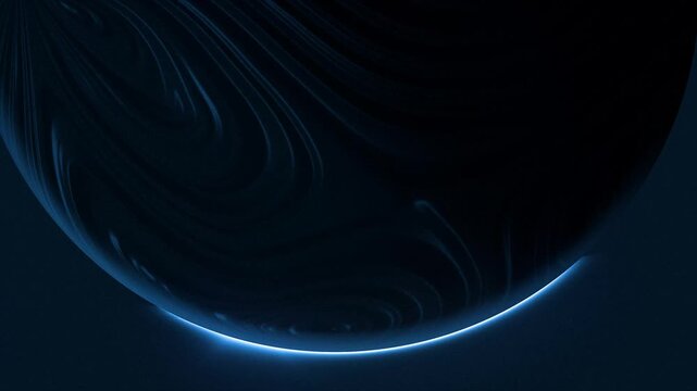 Glowing Planetary Atmosphere with Airglow and Auroras Celestial Edge Phenomenon Inspired by Neptune and Uranus Closeup of Gas Planet Neptune on Space Background 3D 4k