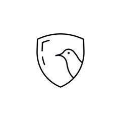 Vector bird Protection or Shield Illustration