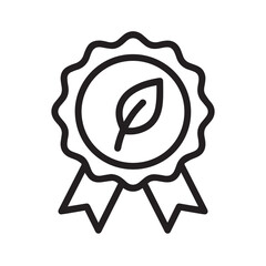 Organic Certification Badge Icon, Eco Agriculture Vector