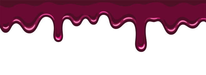 Dripping berry jam, viscous liquid, rich dark red color, sweet confection