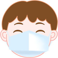 마스크를 착용한 사람의 얼굴 일러스트