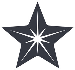 Obraz premium Stylized Navy Star Design with Inner Starburst Five Point Symbol