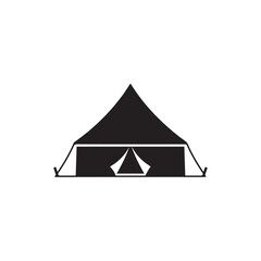 "Brown tent camping icon"