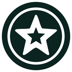 Obraz premium White star centered in green circle icon with star in the center for awards, achievement, logo or symbol