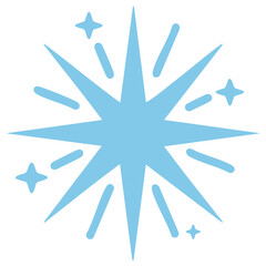 Obraz premium Light Blue Starburst Sparkle with Small Stars and Lines