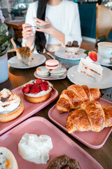 Fresh Pastries and Coffee on a Cozy Morning Table Gourmet Breakfast Scene