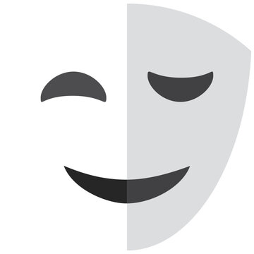 두 얼굴의 가면 일러스트 an illustration of a two-faced mask