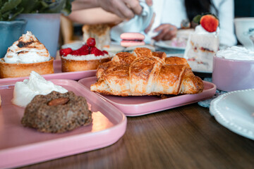 Fresh Pastries and Coffee on a Cozy Morning Table Gourmet Breakfast Scene