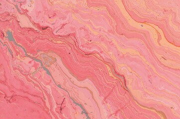 Obraz premium Oil painting surface with abstract patterns and Ebru method. Elegant natural luxury in contemporary art. Distinctive painting style for cover design. Stylish marble paper with appealing textures and