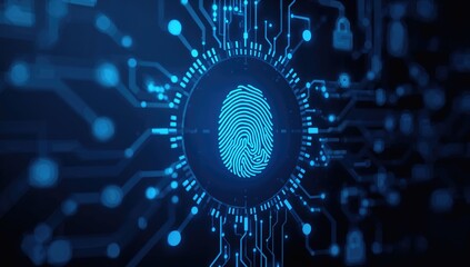 Obraz premium Fingerprint scanner authentication for secure login and online transactions