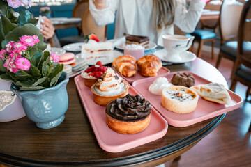 Fresh Pastries and Coffee on a Cozy Morning Table Gourmet Breakfast Scene