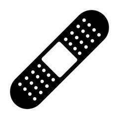 Simple illustration of a black band aid with holes for ventilation