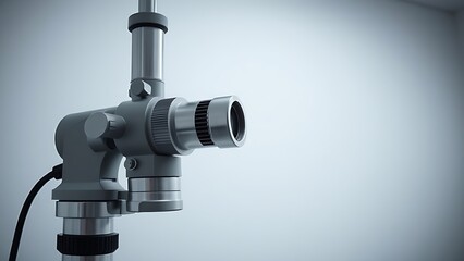 Fototapeta premium ophthalmoscope. Professional ophthalmoscope in a clean white room with clinical lighting. STEM education sheets, lab safety posters, designed for biotech research communications.