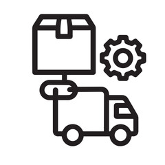 Supply Chain Icon, Agriculture Logistics Line Vector.