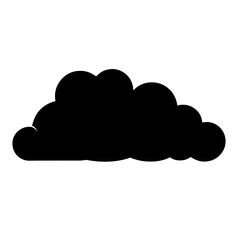 Silhouette of a cumulus cloud formation in the sky against white backdrop
