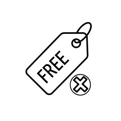 Free Price Tag with Cross Mark Icon.