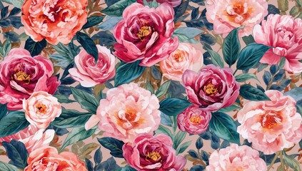 Solid floral arrangement, all over design for textile production, suitable for background use