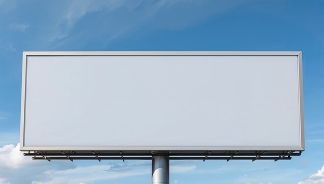 A wide empty billboard for transit advertising in horizontal layout