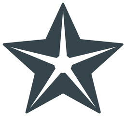 Obraz premium Geometric five-pointed star symbol with inner star cutout, isolated vector icon