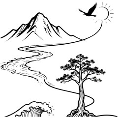 Fototapeta premium tree in mountains