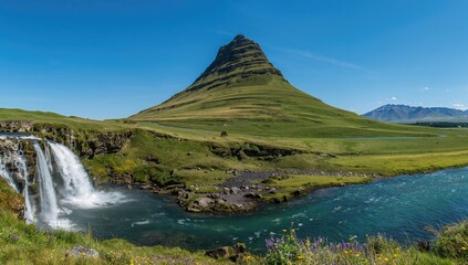 Cascade within a garden setting