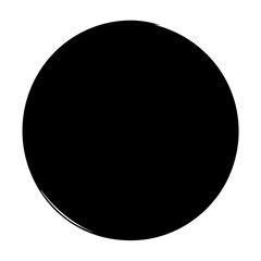 Abstract black circle with brush stroke effect on a white background