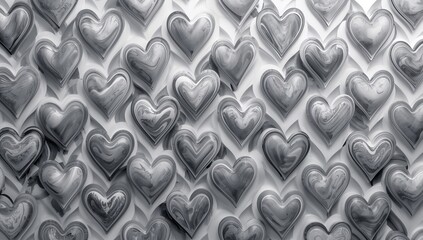 Background featuring gray and white hearts, suitable for editorial header or layout