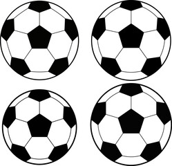 Set of soccer ball vector illustration designs 